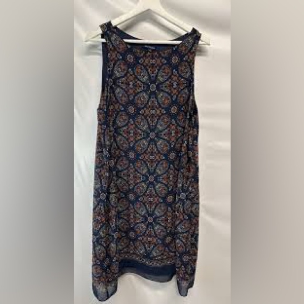 Max Edition Navy and Orange Midi Dress